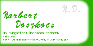norbert doszkocs business card